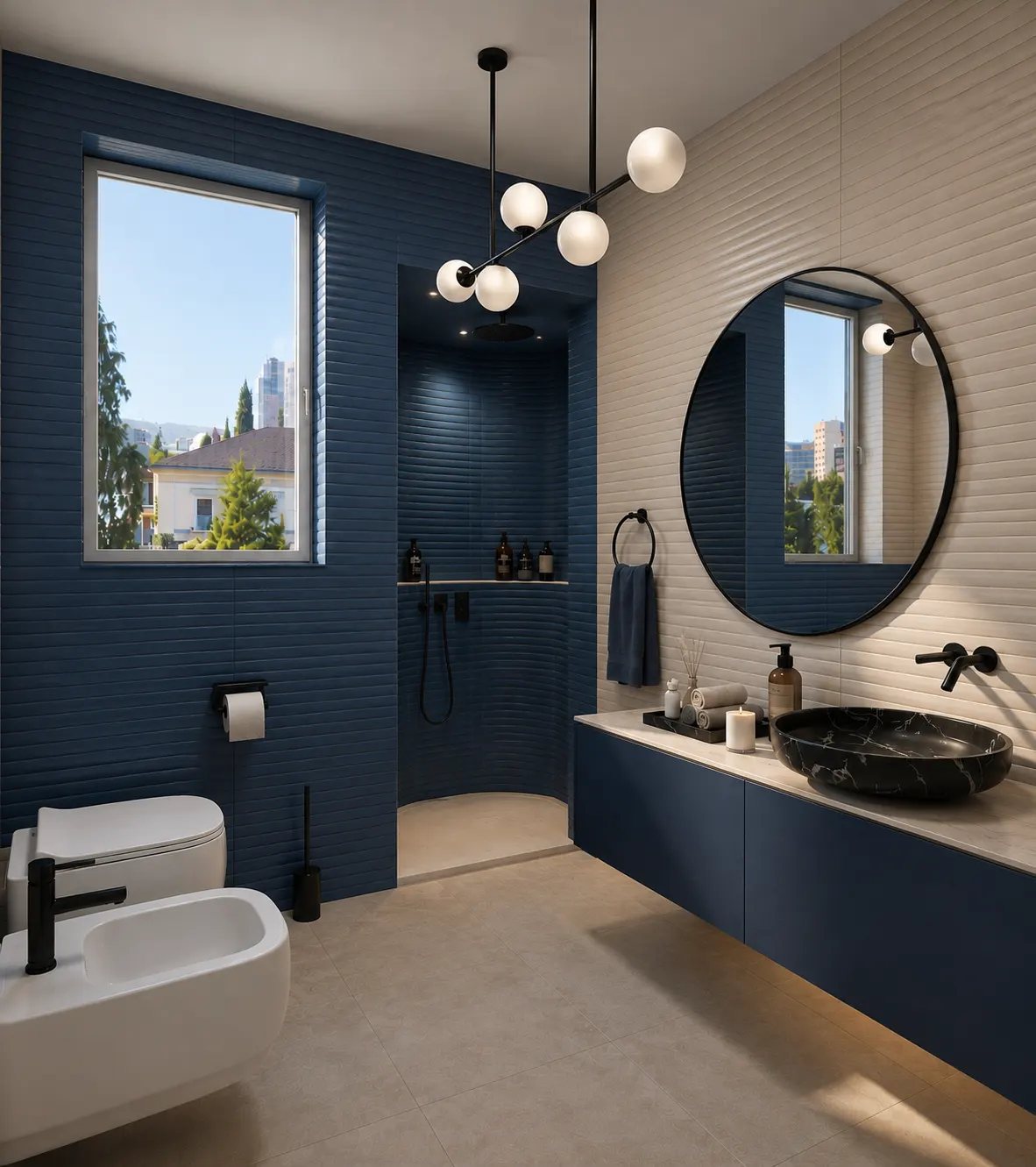 Bagno notte con luce diurna