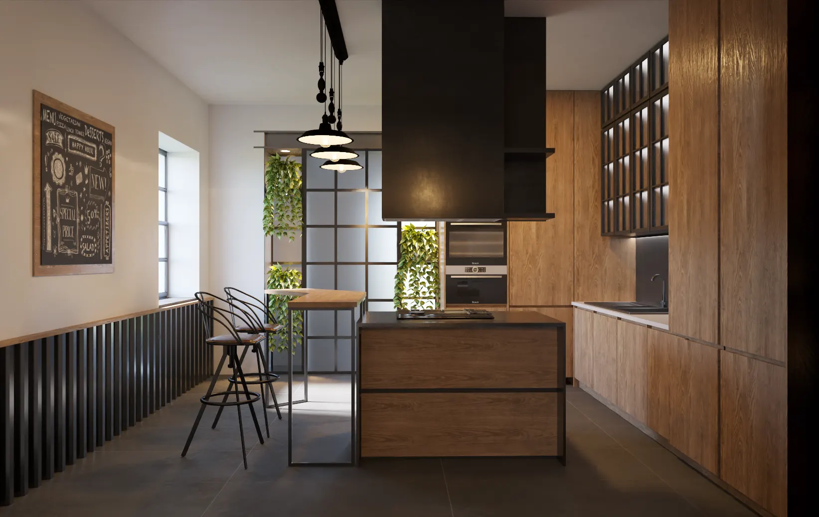 Cucina, vista dalla zona pranzo